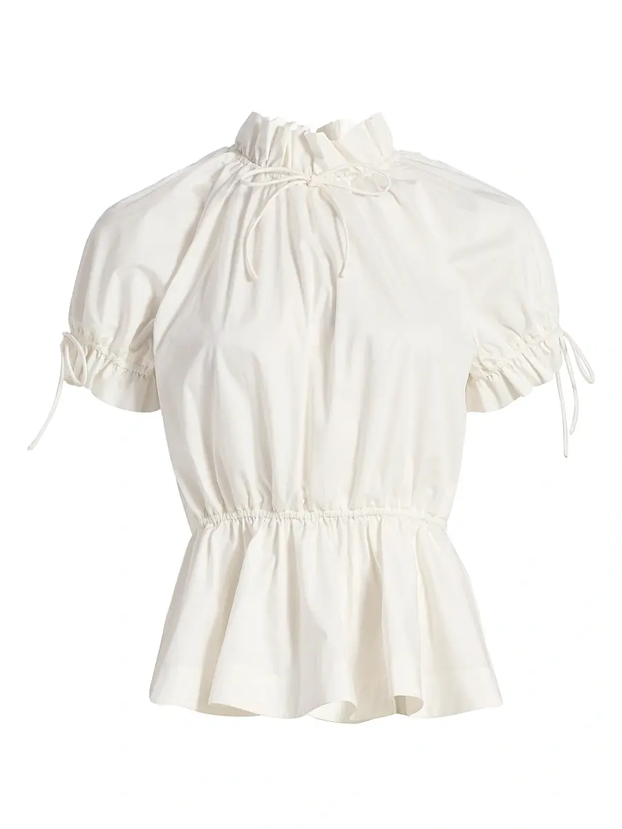 Women's Rosalina Ruffled Cotton Poplin Blouse Women's Rosalina Ruffled Cotton Poplin Blouse