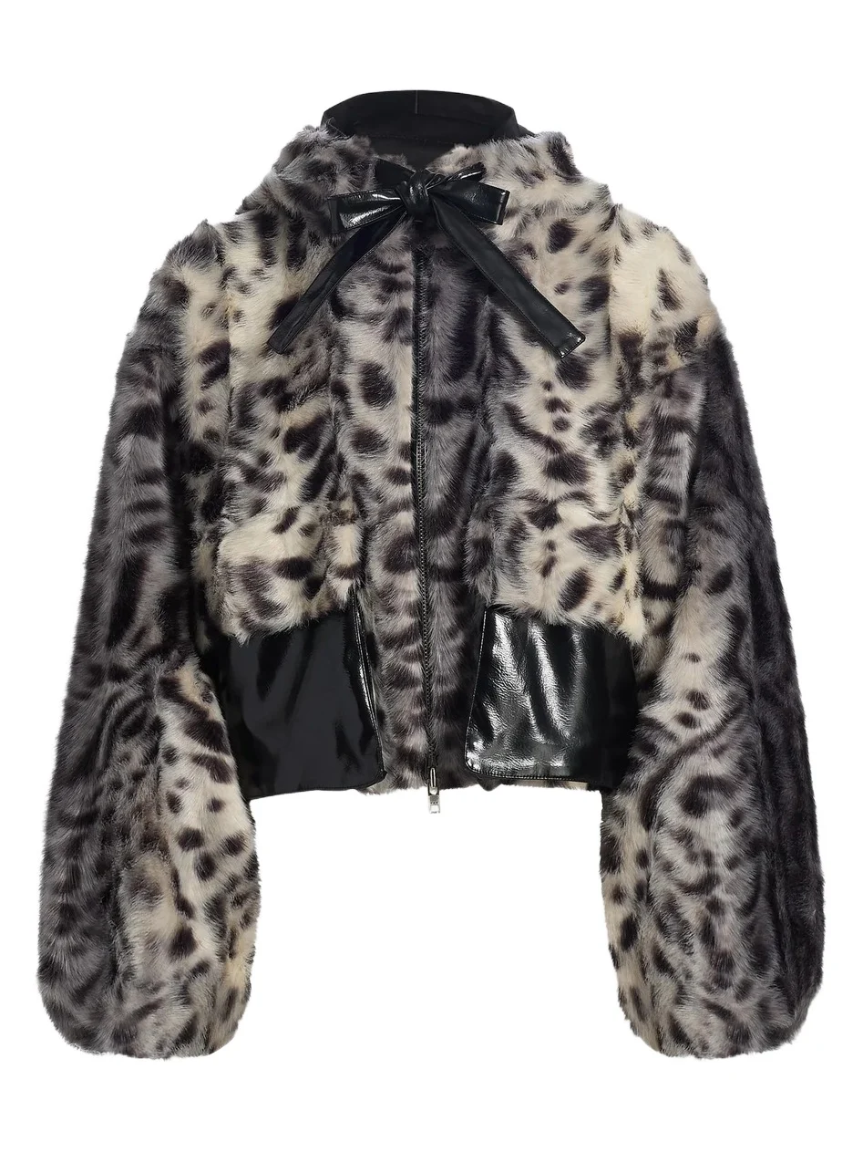 Aknvas Women's Hesse Leopard-Print Faux-Fur Jacket