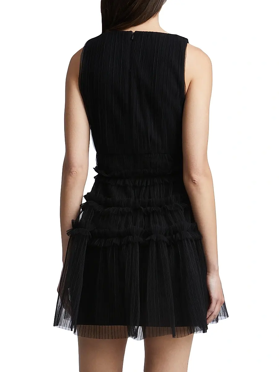 BCBGMAXAZRIA Women's Lumi Tulle Fit & Flare Minidress - Black | Thumbnail 5