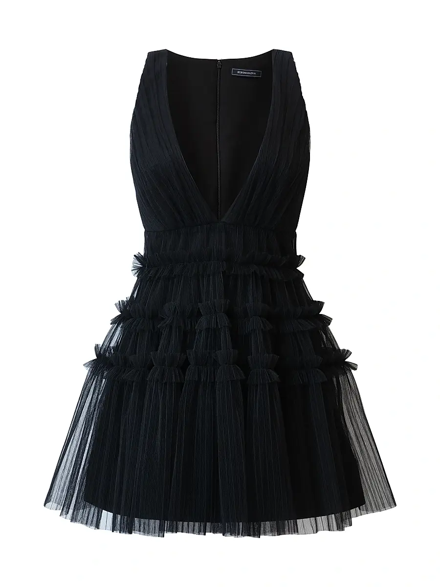 BCBGMAXAZRIA Women's Lumi Tulle Fit & Flare Minidress - Black | Image 1 BCBGMAXAZRIA Women's Lumi Tulle Fit & Flare Minidress - Black | Image 1