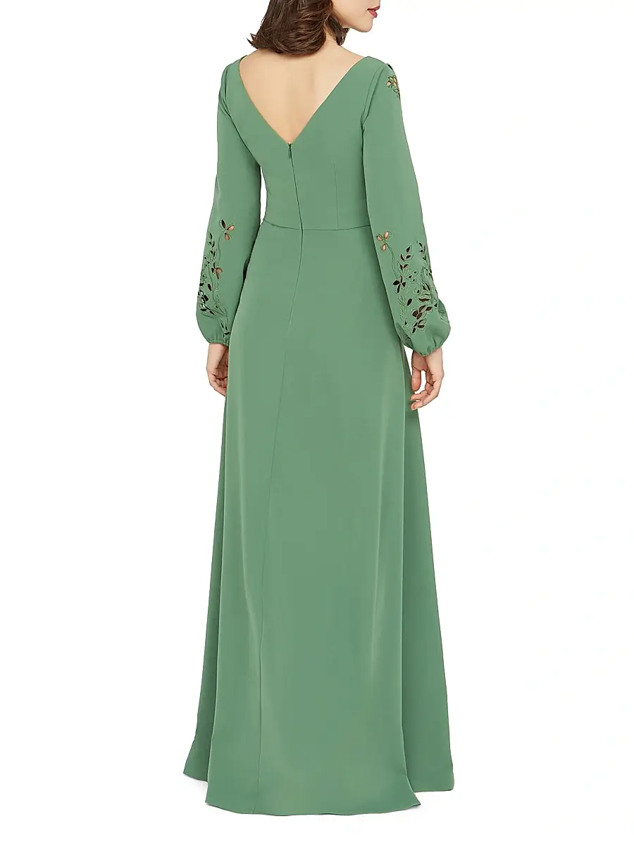 Kay Unger Women's Valentina Embroidered Stretch-Crepe Fit & Flare Gown | Thumbnail 5