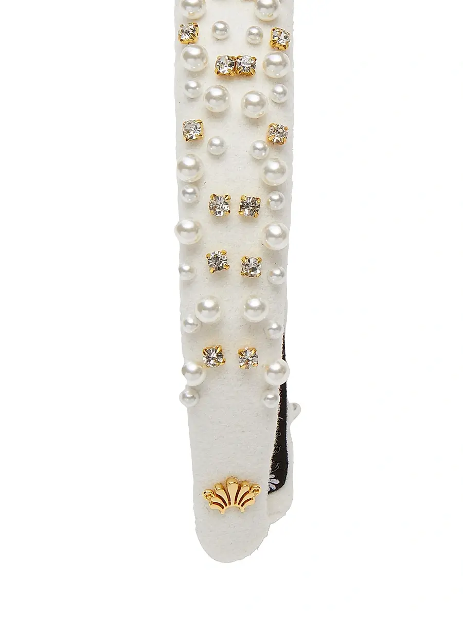 Lele Sadoughi Women's Charlotte 14K Gold-Plated Bead & Imitation Pearl Headband | Thumbnail 3
