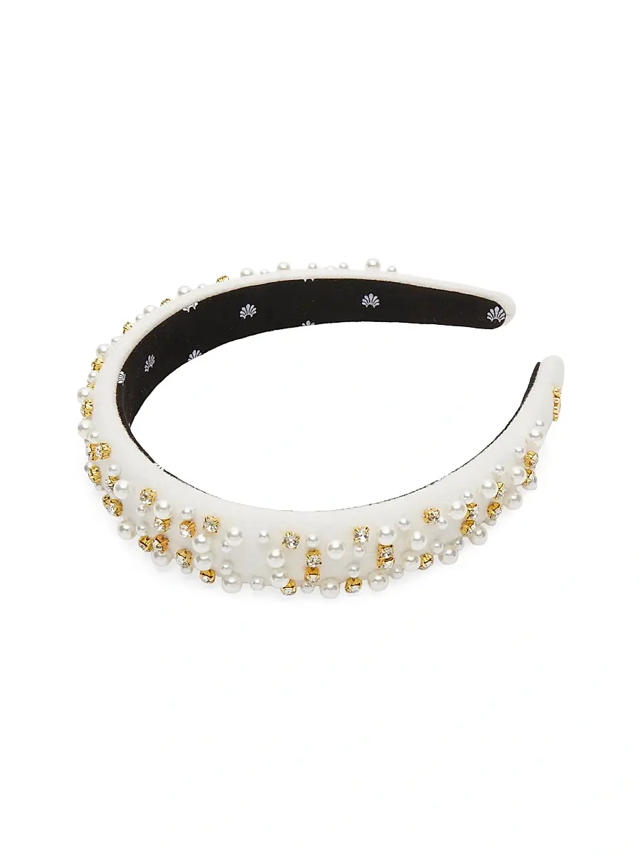 Lele Sadoughi Women's Charlotte 14K Gold-Plated Bead & Imitation Pearl Headband