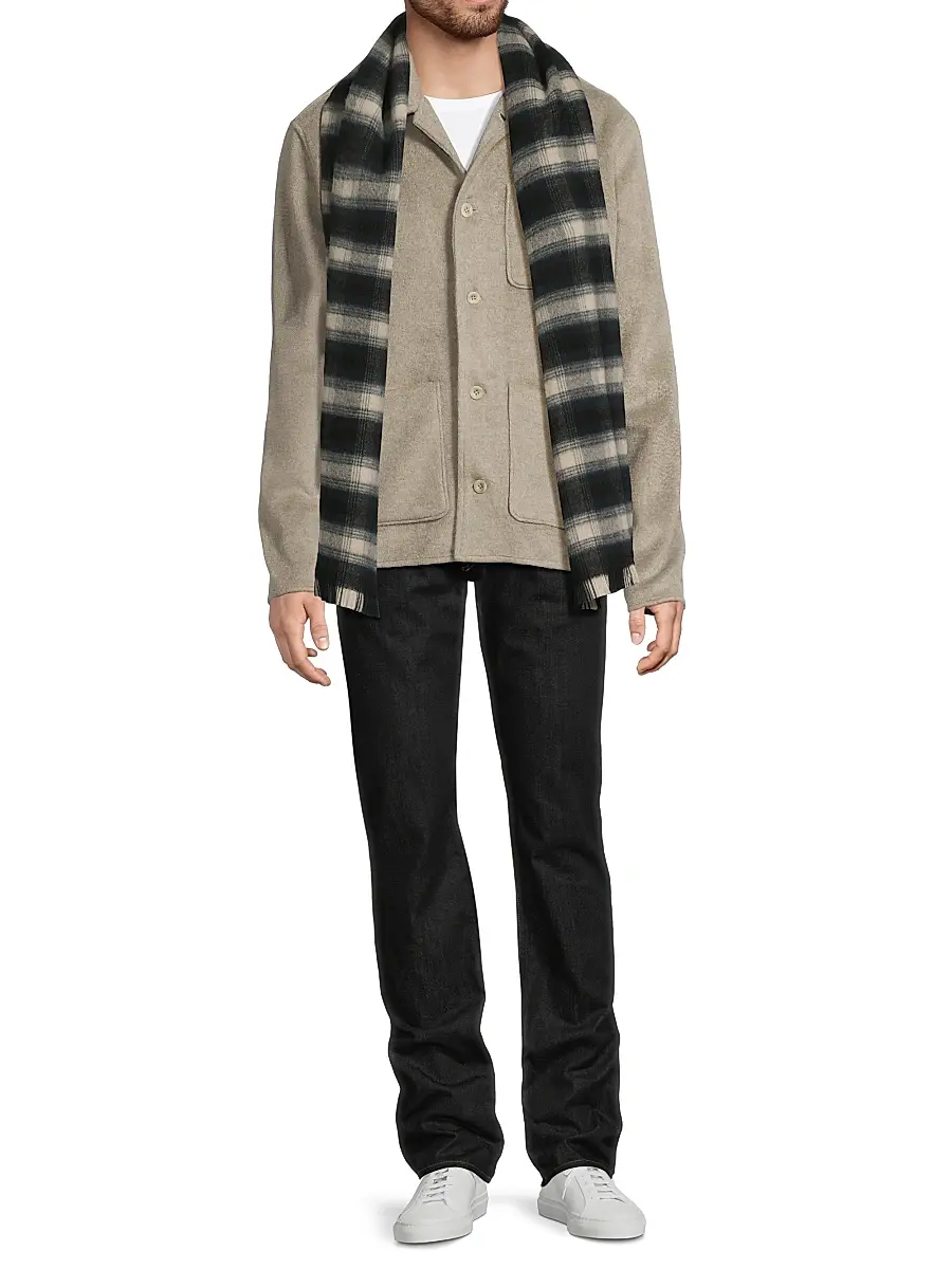 Vince Men's Double-Face Wool Scarf | Thumbnail 2