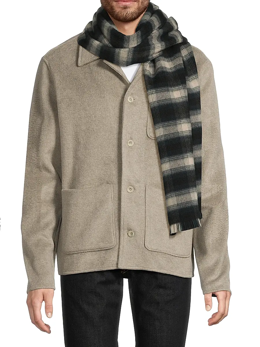 Vince Men's Double-Face Wool Scarf | Thumbnail 3