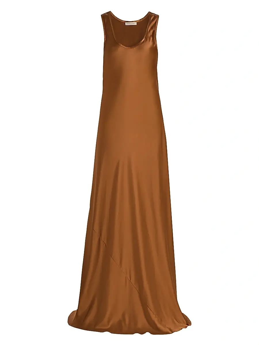 Heirlome Women's Margot Satin Scoopneck Maxi Dress - Burnt Sienna | Image 1 Heirlome Women's Margot Satin Scoopneck Maxi Dress - Burnt Sienna | Image 1