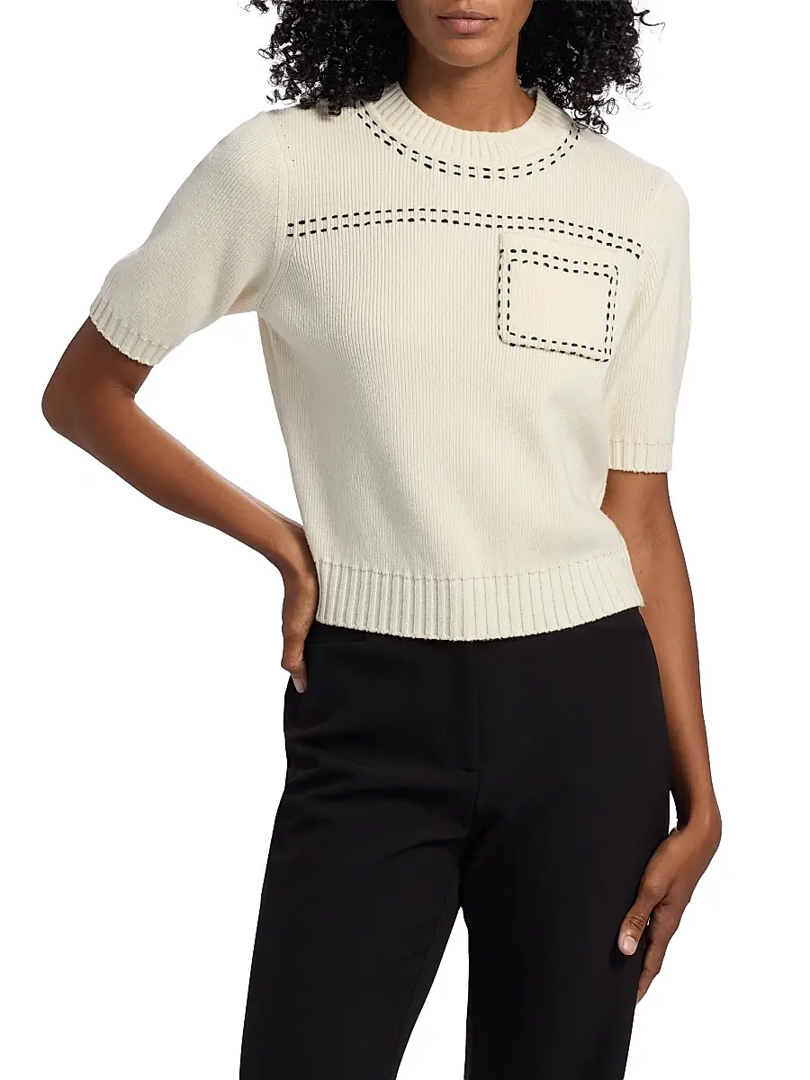 Toccin Women's Kelly Wool-Cashmere Short-Sleeve Sweater | Thumbnail 3 Toccin Women's Kelly Wool-Cashmere Short-Sleeve Sweater | Thumbnail 3
