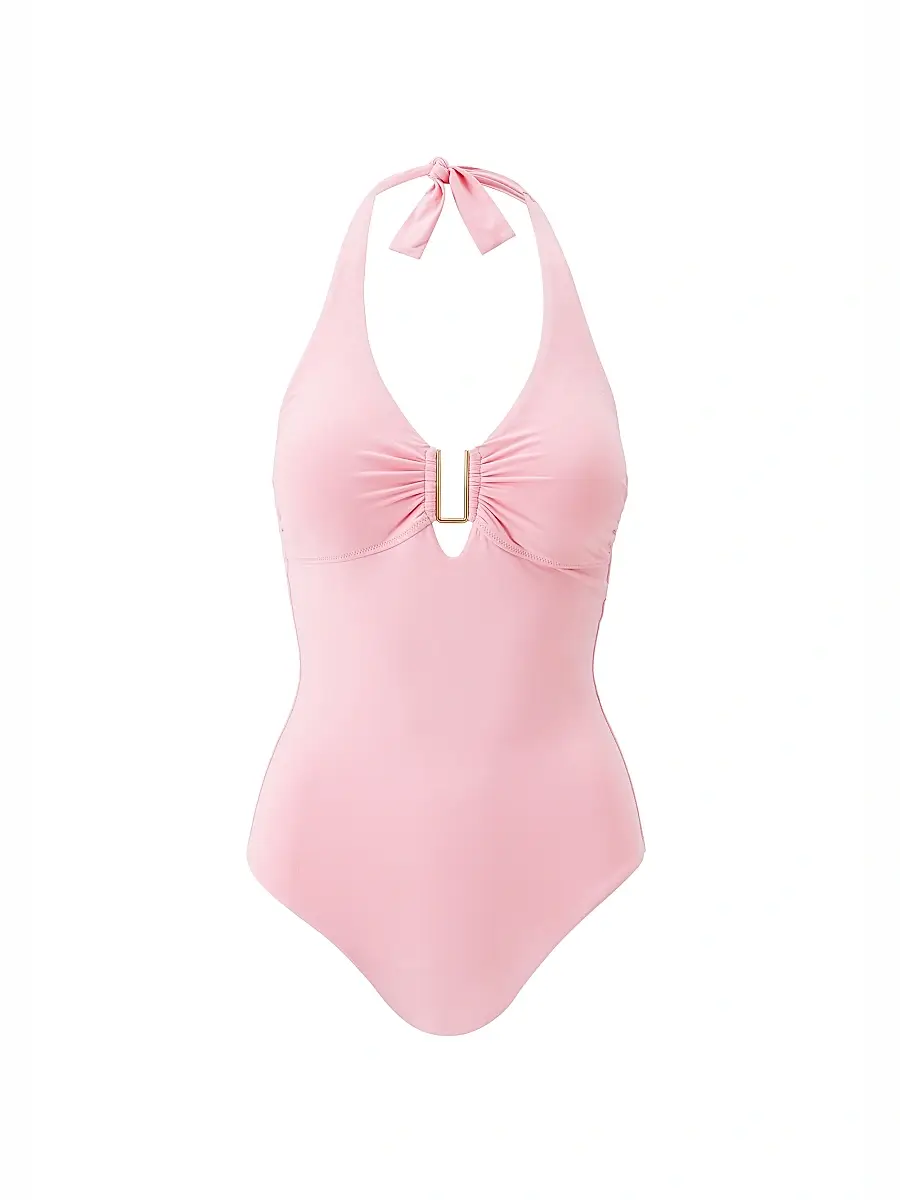 Melissa Odabash Women's Tampa Halterneck One-Piece Swimsuit - Rose | Image 1 Melissa Odabash Women's Tampa Halterneck One-Piece Swimsuit - Rose | Image 1