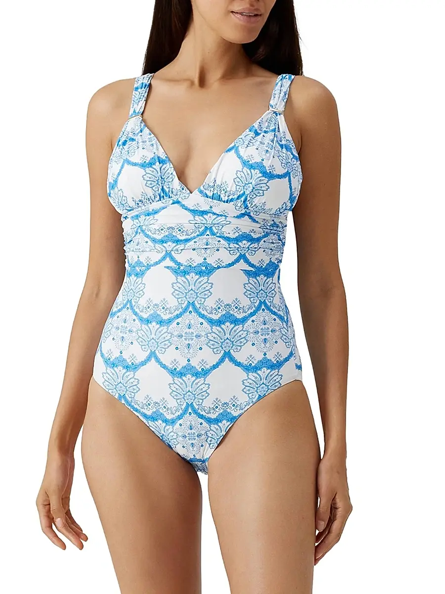 Melissa Odabash Women's Panarea Floral V-Neck One-Piece Swimsuit | Thumbnail 2 Melissa Odabash Women's Panarea Floral V-Neck One-Piece Swimsuit | Thumbnail 2