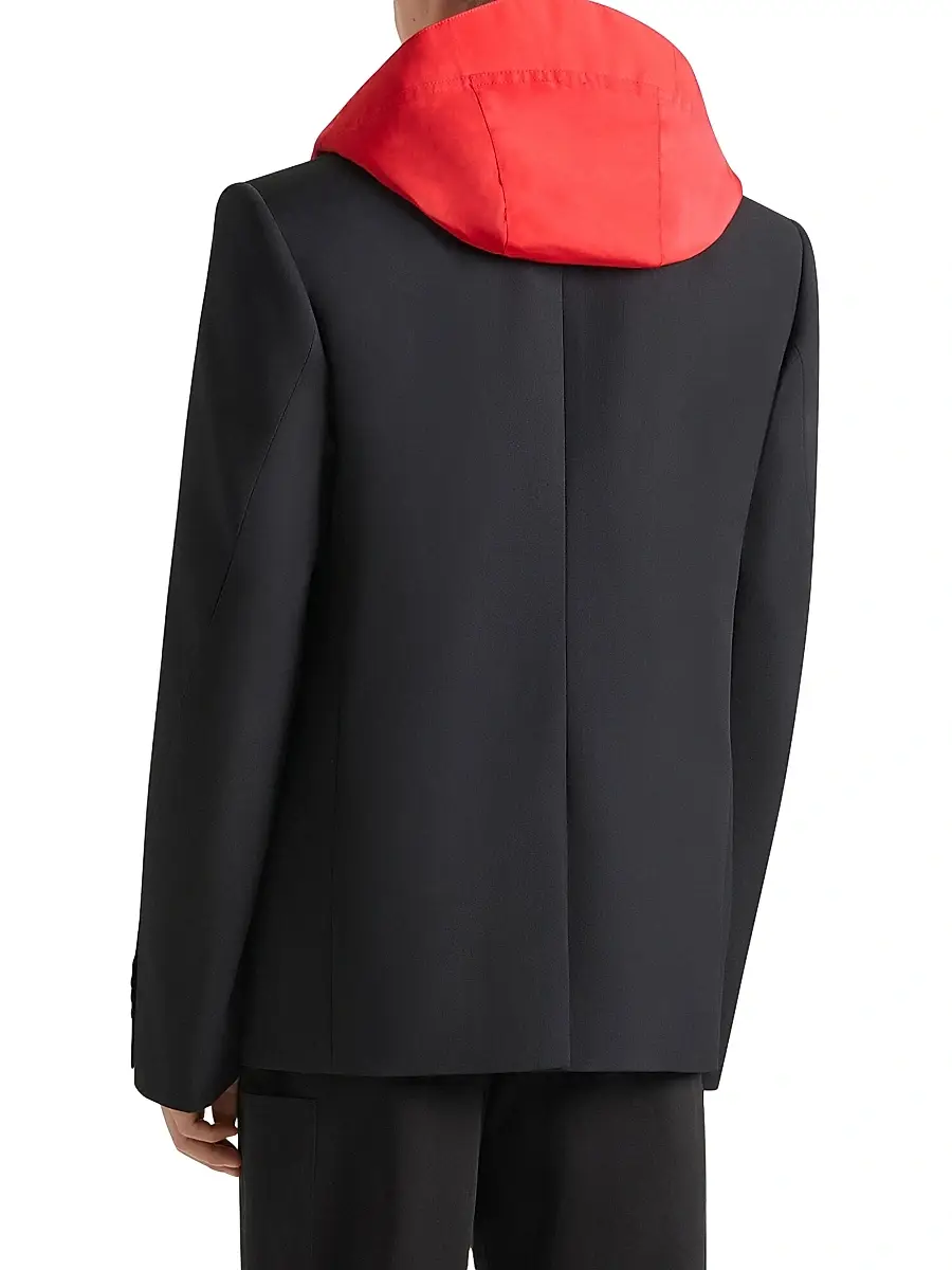 Givenchy Men's Single-Breasted Regular Jacket in Wool - Black | Thumbnail 3