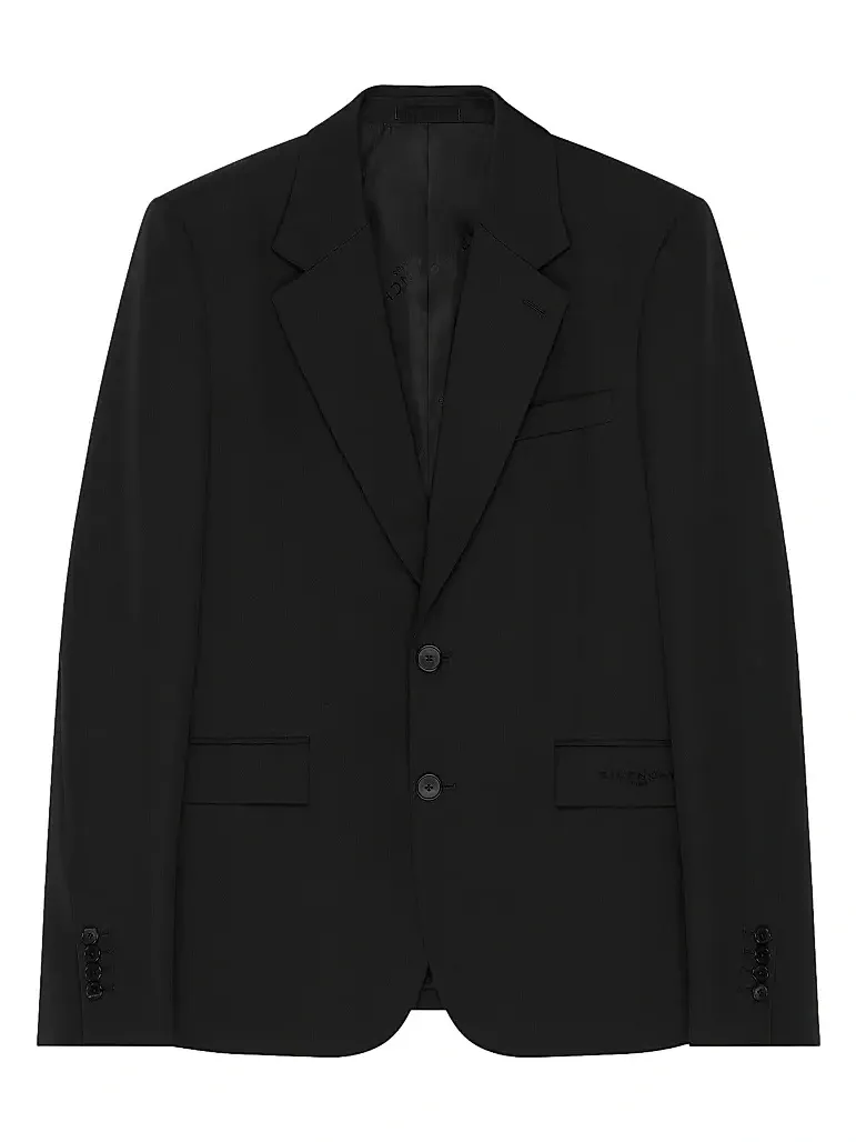 Men's Single-Breasted Regular Jacket in Wool - Black Men's Single-Breasted Regular Jacket in Wool - Black