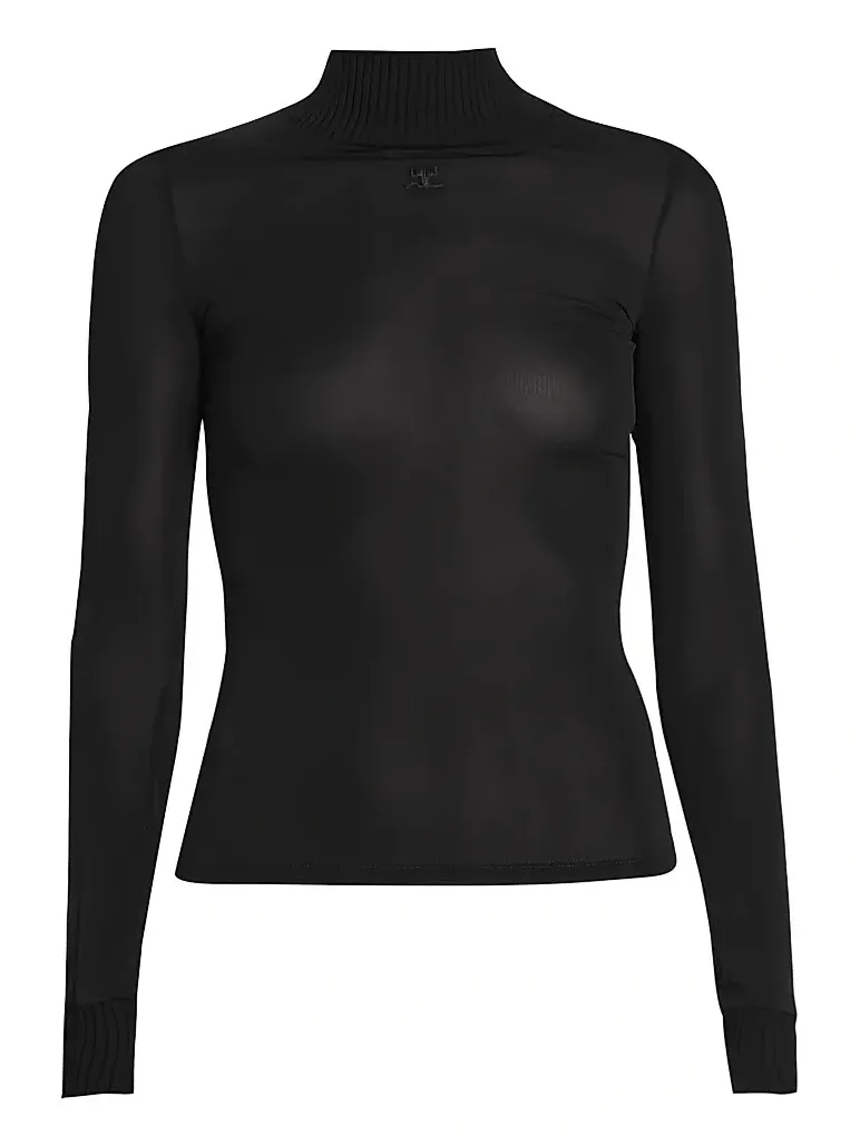 Courrèges Women's Reedition 2nd Skin Sheer Turtleneck Top