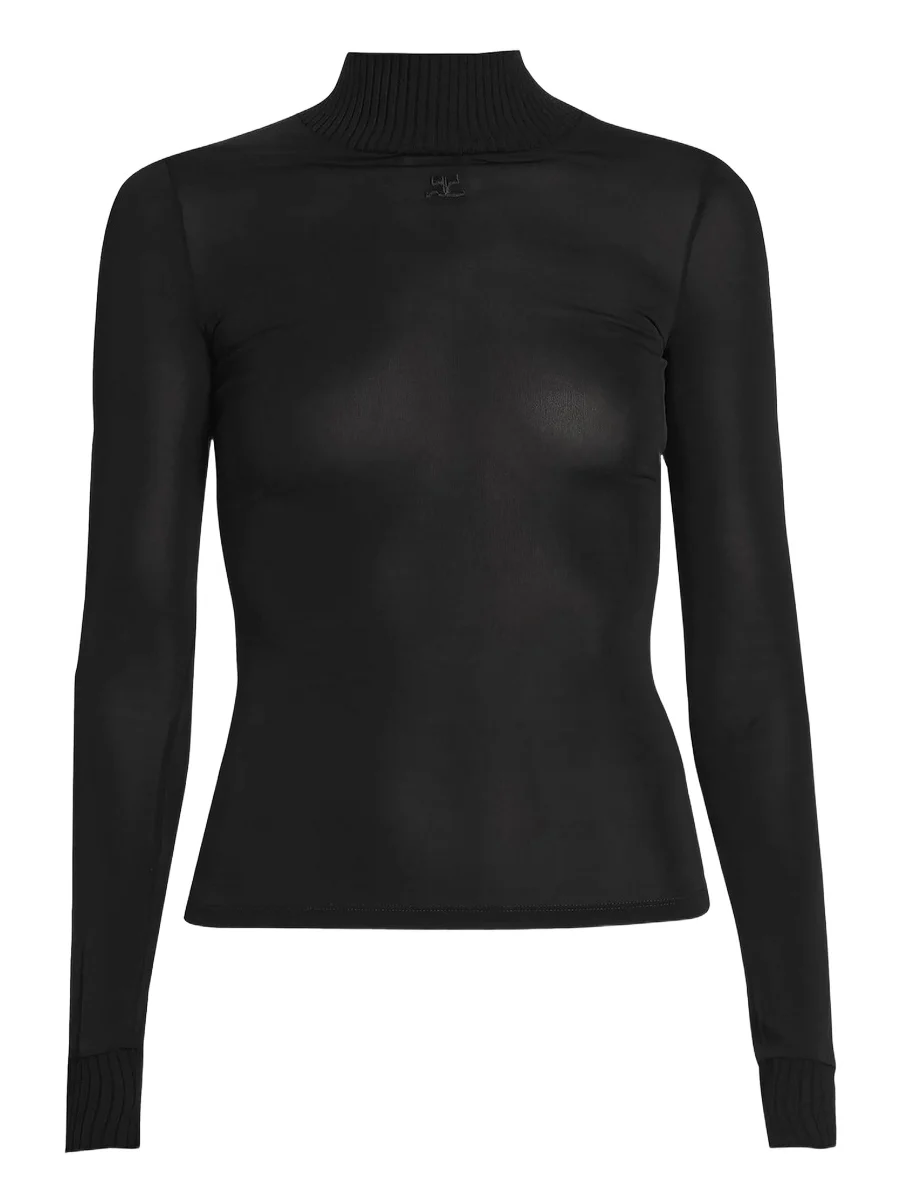 Courrèges Women's Reedition 2nd Skin Sheer Turtleneck Top
