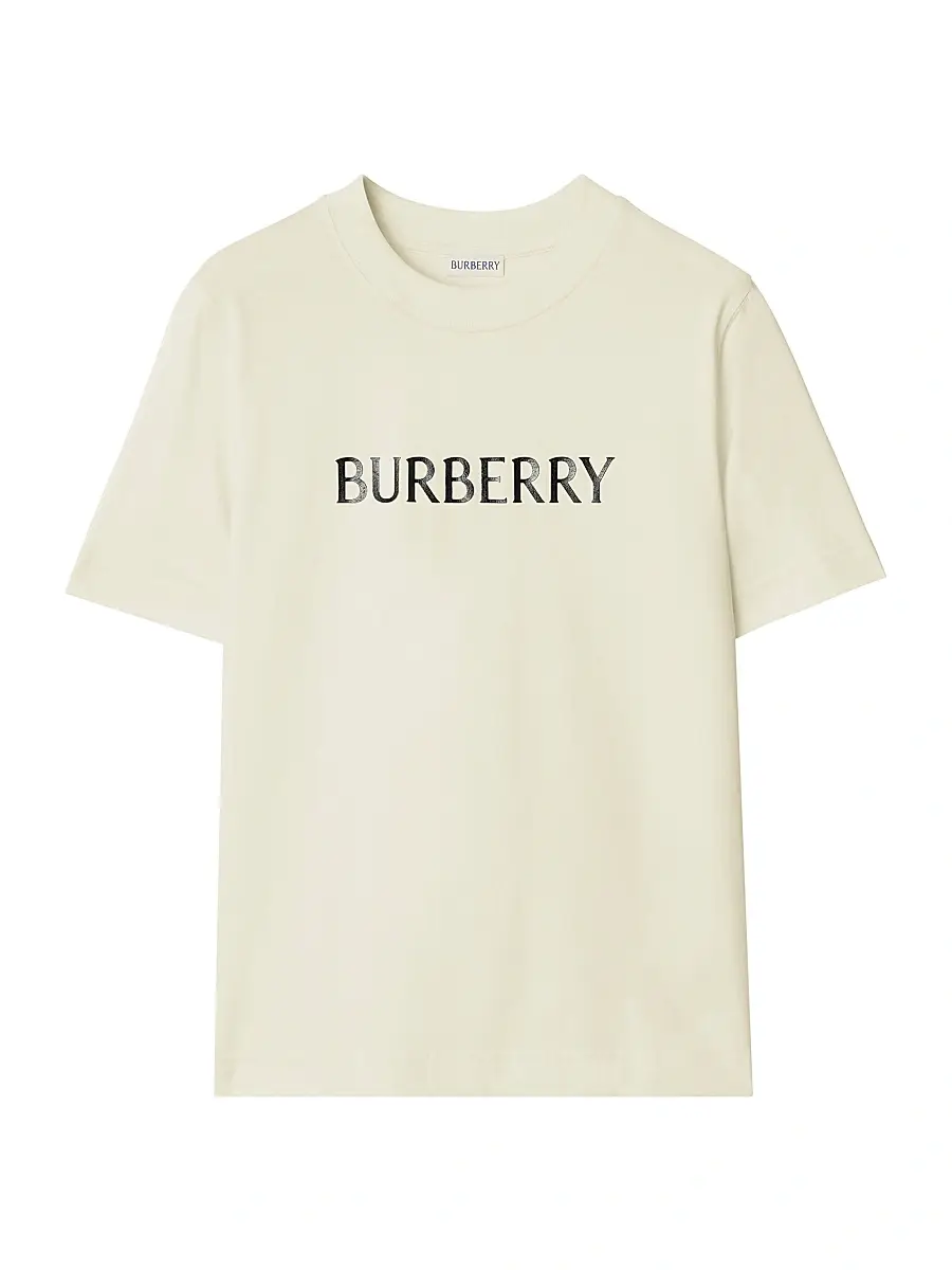 Burberry Women's Frankie Logo Cotton T-Shirt - Chalk | Image 1 Burberry Women's Frankie Logo Cotton T-Shirt - Chalk | Image 1