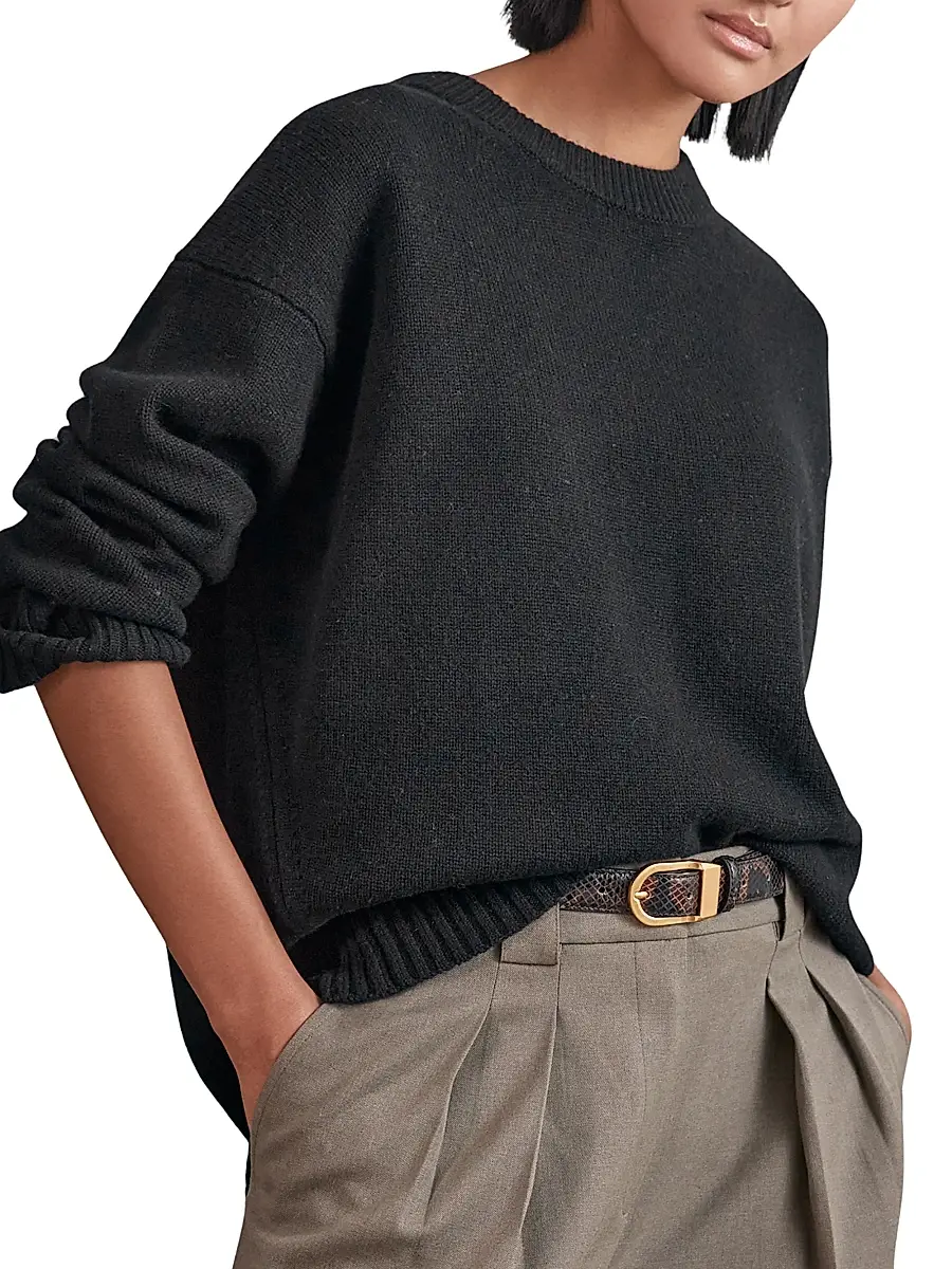 Reiss Women's Ella Wool-Cashmere Crewneck Sweater | Thumbnail 3 Reiss Women's Ella Wool-Cashmere Crewneck Sweater | Thumbnail 3