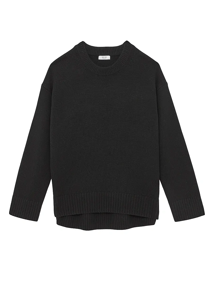 Reiss Women's Ella Wool-Cashmere Crewneck Sweater - Black | Image 1 Reiss Women's Ella Wool-Cashmere Crewneck Sweater - Black | Image 1