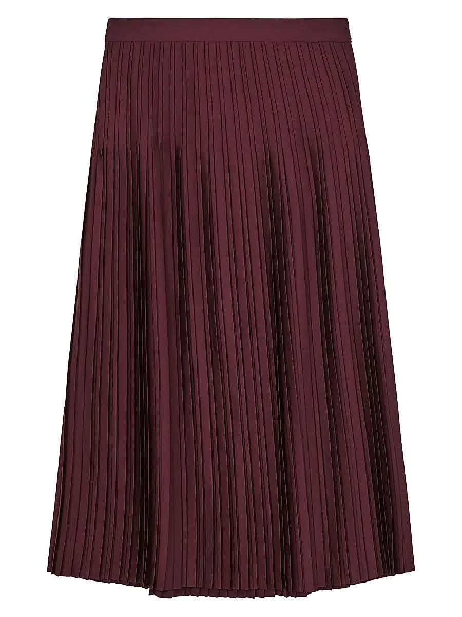 Reiss Women's Savannah Silk Satin A-Line Midi-Skirt - Burgundy | Image 1 Reiss Women's Savannah Silk Satin A-Line Midi-Skirt - Burgundy | Image 1