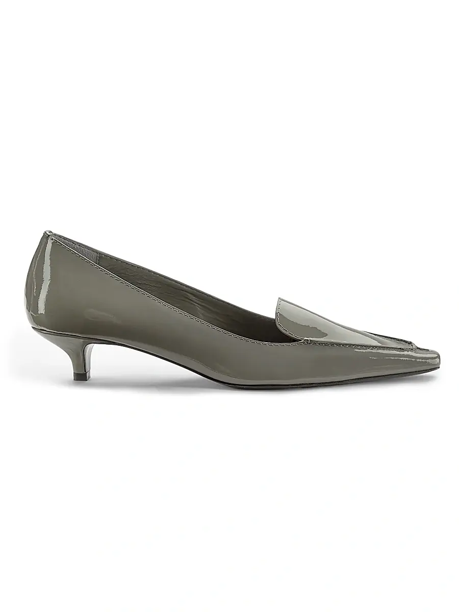 Toteme Women's 35MM Patent Leather Pumps - Grey | Image 1 Toteme Women's 35MM Patent Leather Pumps - Grey | Image 1