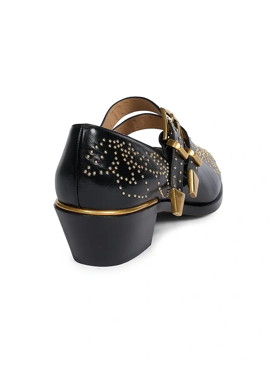 Chloé Women's Susan Stud-Embellished Leather Mary Janes - Black | Thumbnail 3 Chloé Women's Susan Stud-Embellished Leather Mary Janes - Black | Thumbnail 3
