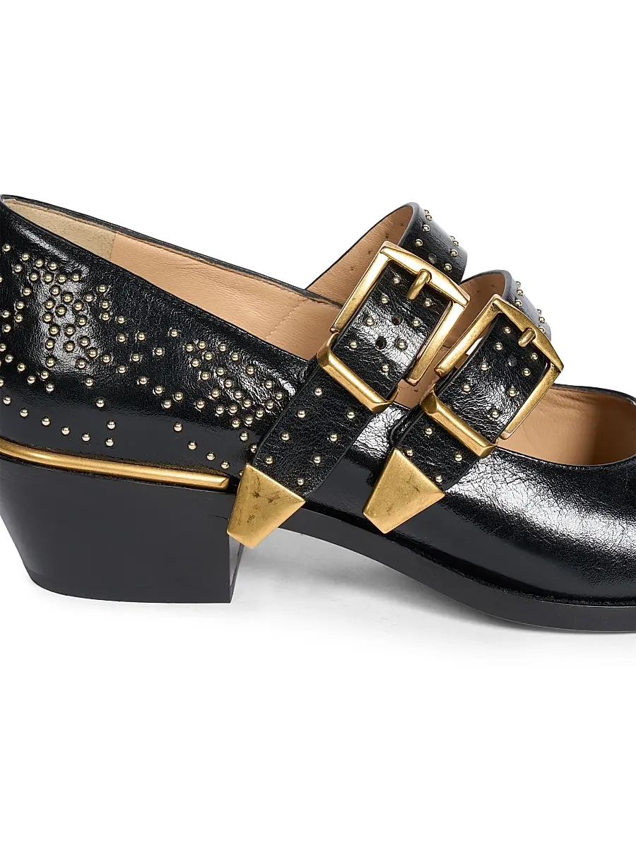 Chloé Women's Susan Stud-Embellished Leather Mary Janes - Black | Thumbnail 5 Chloé Women's Susan Stud-Embellished Leather Mary Janes - Black | Thumbnail 5