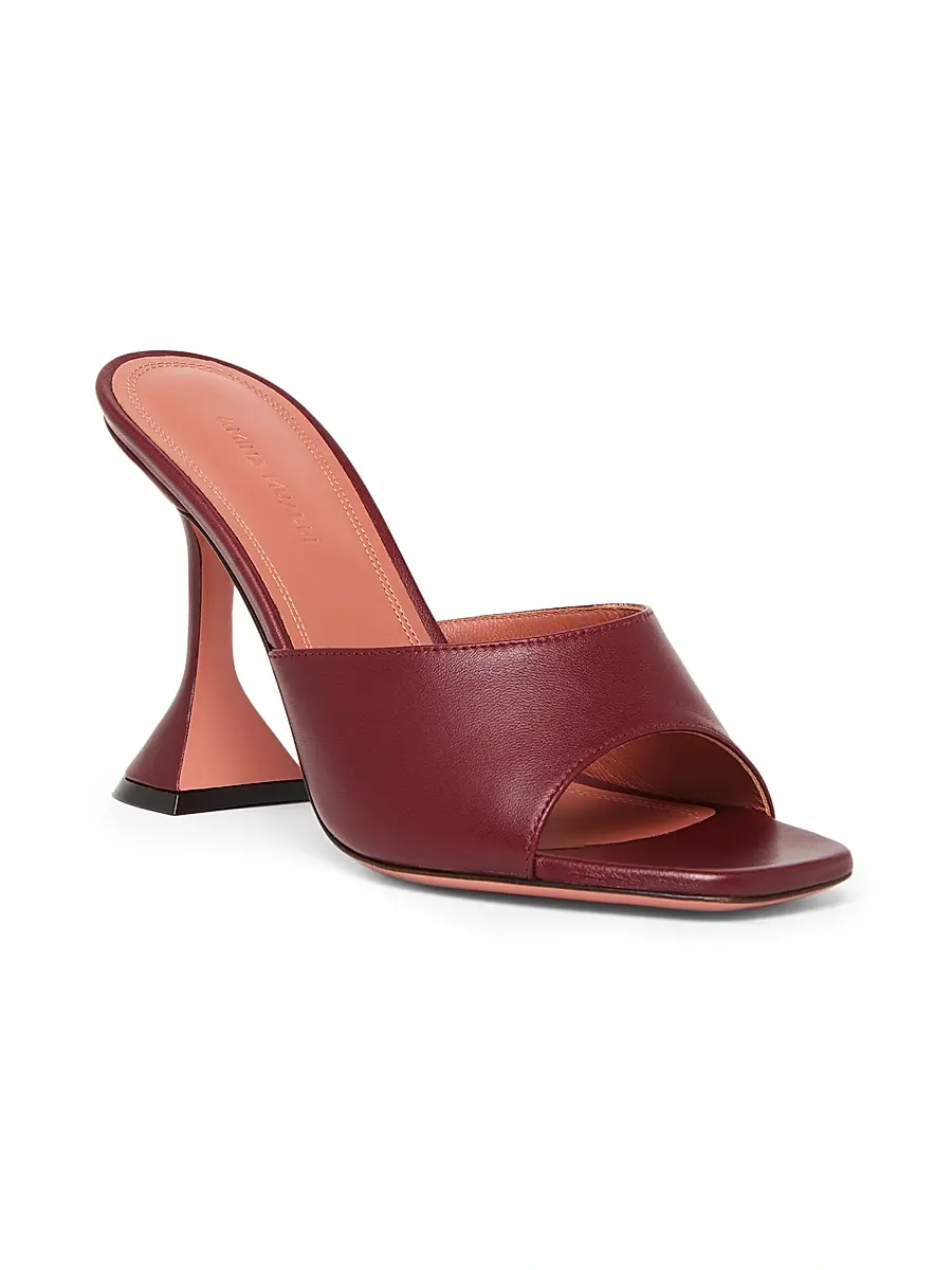 Amina Muaddi Women's Lupita 95MM Leather Mules | Thumbnail 2 Amina Muaddi Women's Lupita 95MM Leather Mules | Thumbnail 2