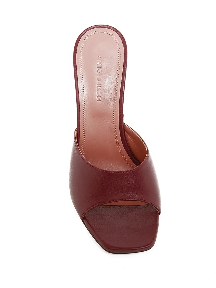 Amina Muaddi Women's Lupita 95MM Leather Mules | Thumbnail 4 Amina Muaddi Women's Lupita 95MM Leather Mules | Thumbnail 4