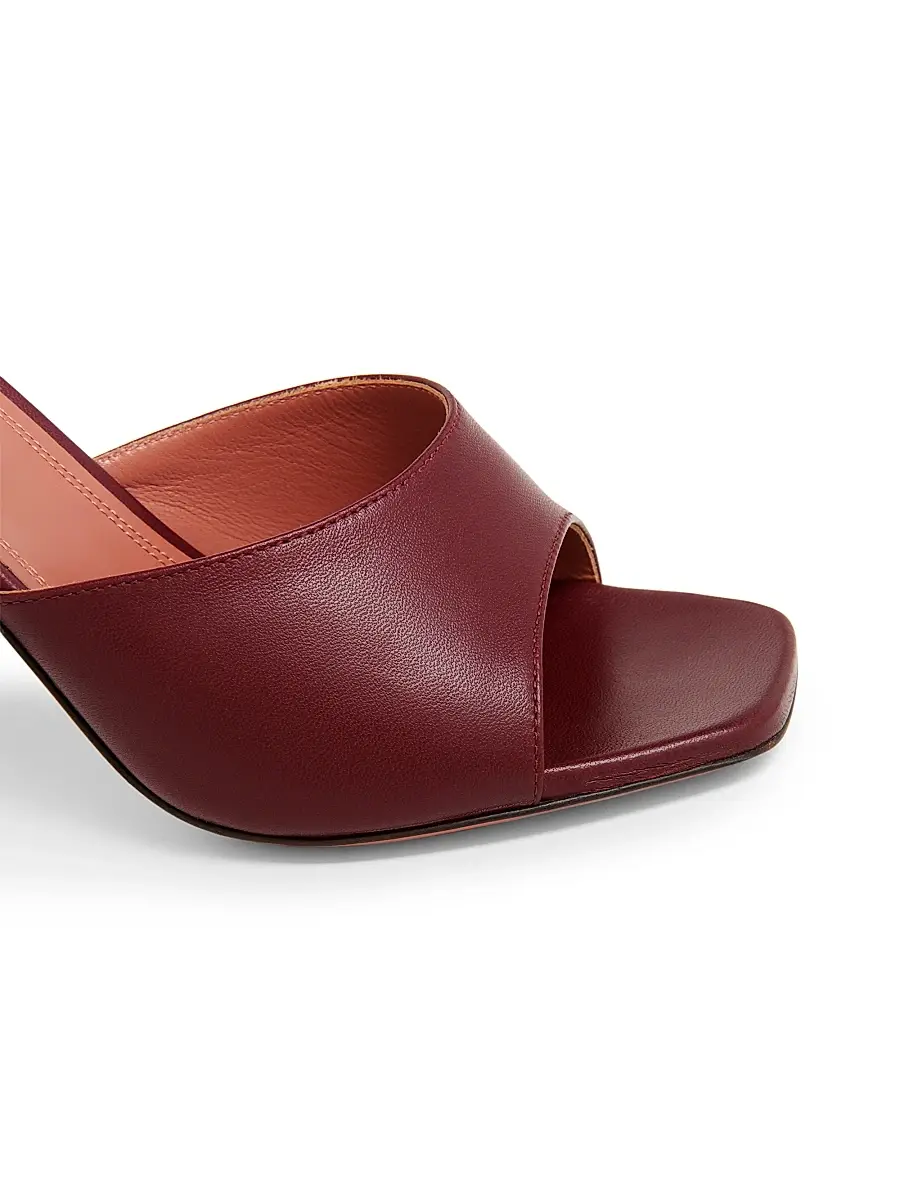 Amina Muaddi Women's Lupita 95MM Leather Mules | Thumbnail 5 Amina Muaddi Women's Lupita 95MM Leather Mules | Thumbnail 5