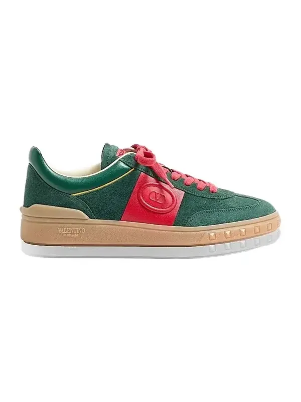 Valentino Men's Upvillage Low Top Sneaker in Split Leather and Calfskin Nappa Leather