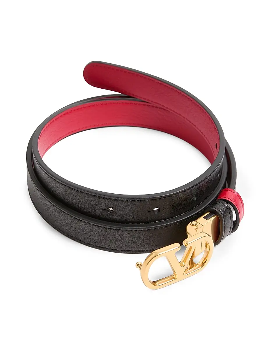 Valentino Women's VLogo Signature Reversible Shiny Calfskin Belt 20MM | Thumbnail 3 Valentino Women's VLogo Signature Reversible Shiny Calfskin Belt 20MM | Thumbnail 3