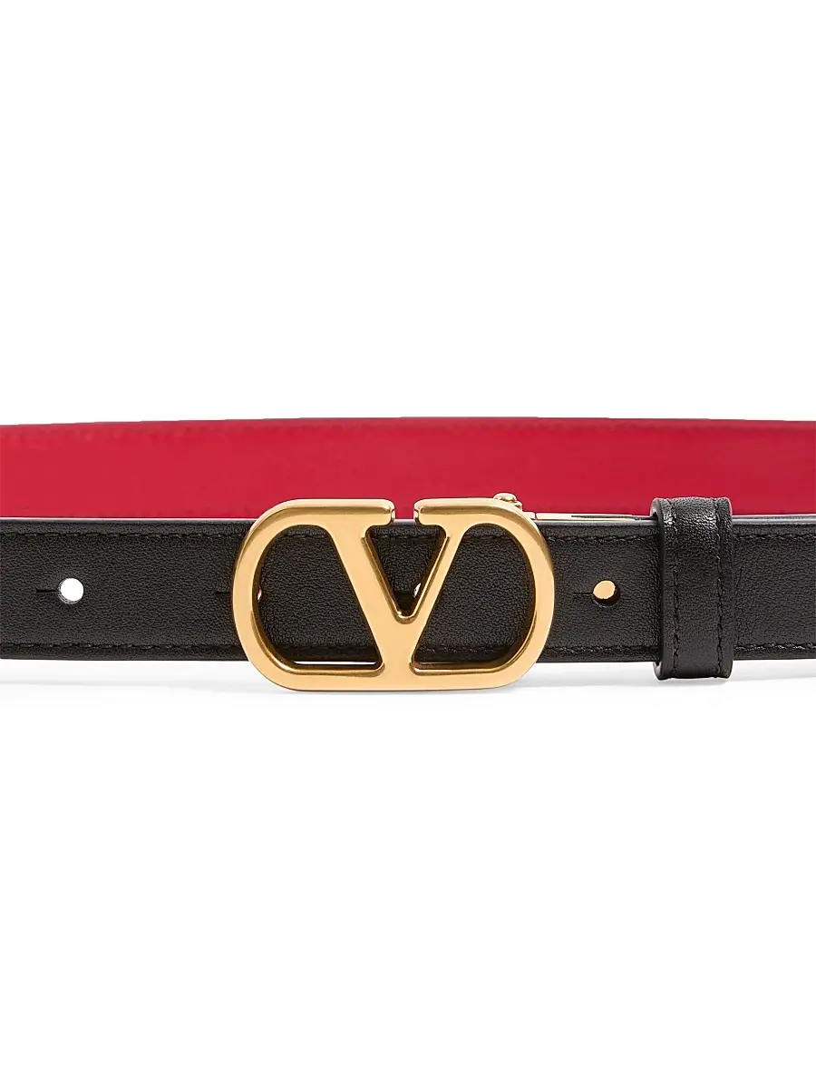 Valentino Women's VLogo Signature Reversible Shiny Calfskin Belt 20MM | Thumbnail 5 Valentino Women's VLogo Signature Reversible Shiny Calfskin Belt 20MM | Thumbnail 5