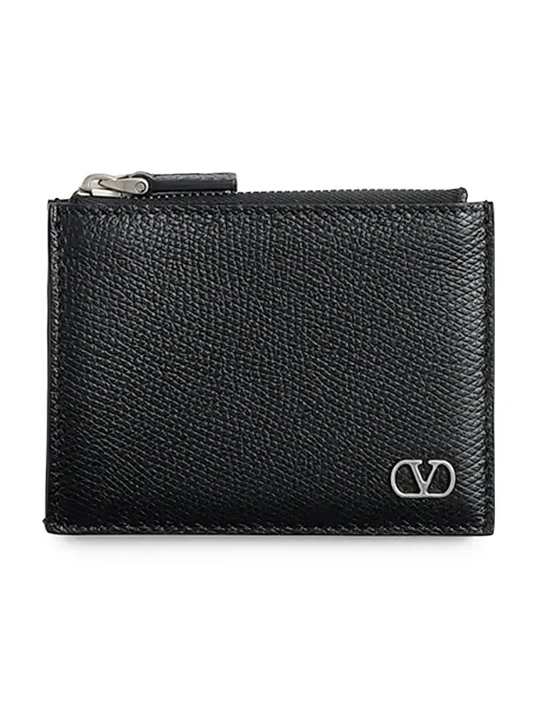 Men's VLogo Signature Grainy Calfskin Card Holder Men's VLogo Signature Grainy Calfskin Card Holder
