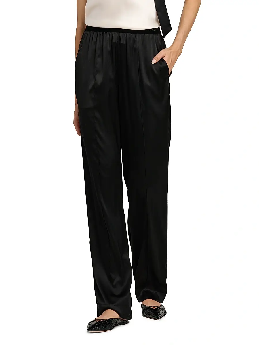 TOM FORD Women's Stretch Silk Satin Pajama Pants - Naa Black | Thumbnail 3 TOM FORD Women's Stretch Silk Satin Pajama Pants - Naa Black | Thumbnail 3