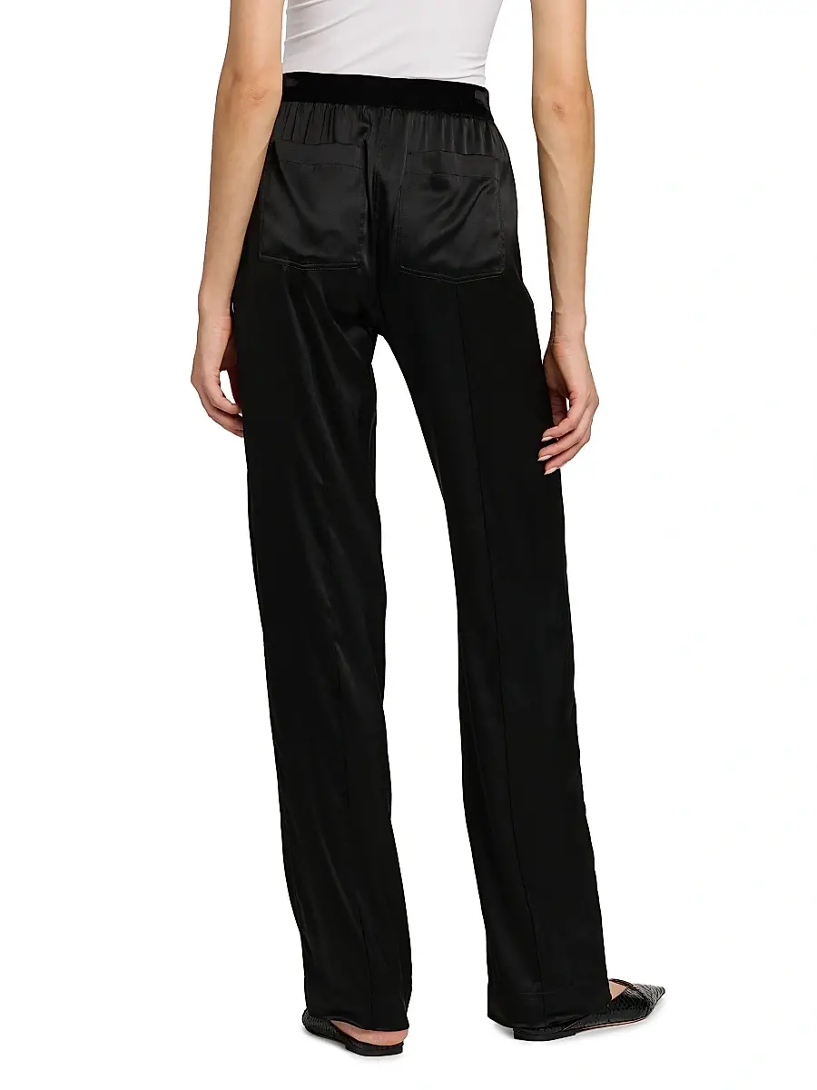 TOM FORD Women's Stretch Silk Satin Pajama Pants - Naa Black | Thumbnail 5 TOM FORD Women's Stretch Silk Satin Pajama Pants - Naa Black | Thumbnail 5