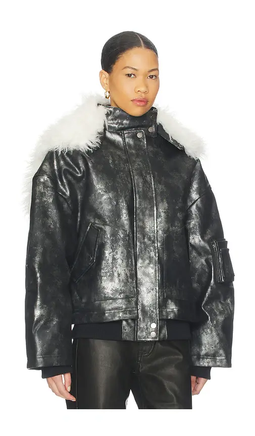 Jaded London Xl Faux Fur Collar Bomber Jacket | Thumbnail 2
