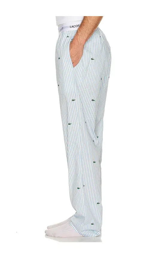Lacoste Printed Striped Cotton Pajama Bottoms | Thumbnail 2