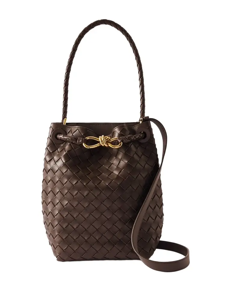 Bottega Veneta Andiamo Intrecciato Leather Bucket Bag | Image 1 Bottega Veneta Andiamo Intrecciato Leather Bucket Bag | Image 1