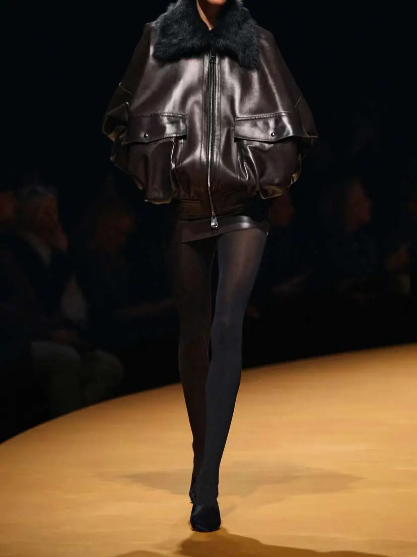 Khaite Daemon Oversized Shearling-trimmed Leather Jacket | Thumbnail 5