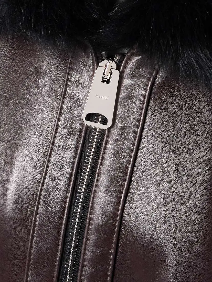 Khaite Daemon Oversized Shearling-trimmed Leather Jacket | Thumbnail 6