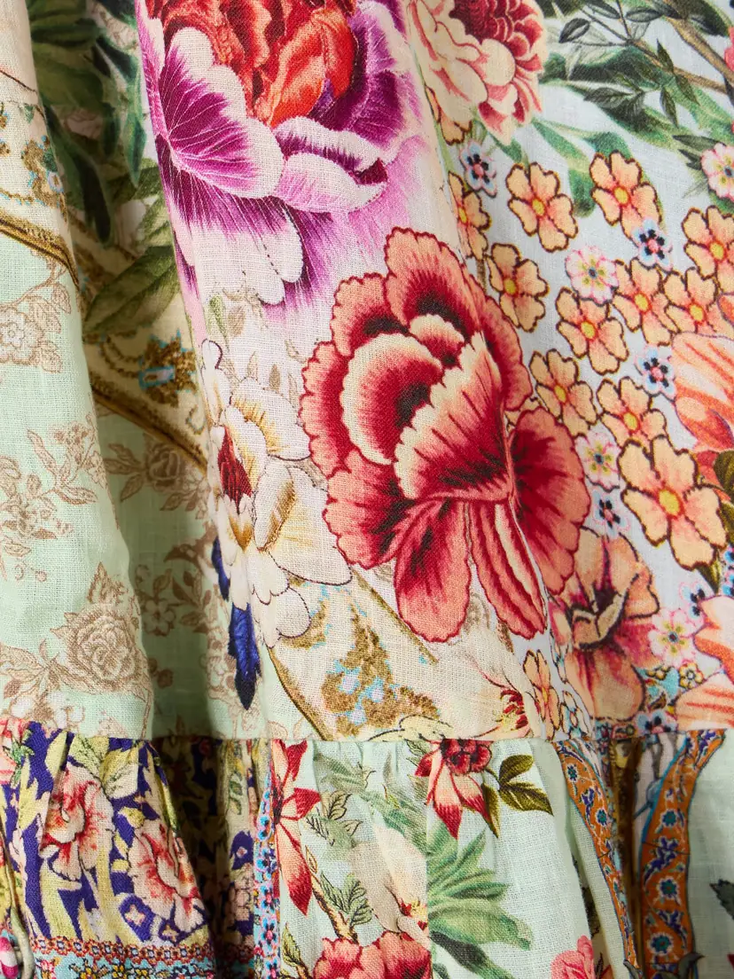 Camilla Crystal-embellished Tiered Floral-print Linen Maxi Dress | Thumbnail 4 Camilla Crystal-embellished Tiered Floral-print Linen Maxi Dress | Thumbnail 4