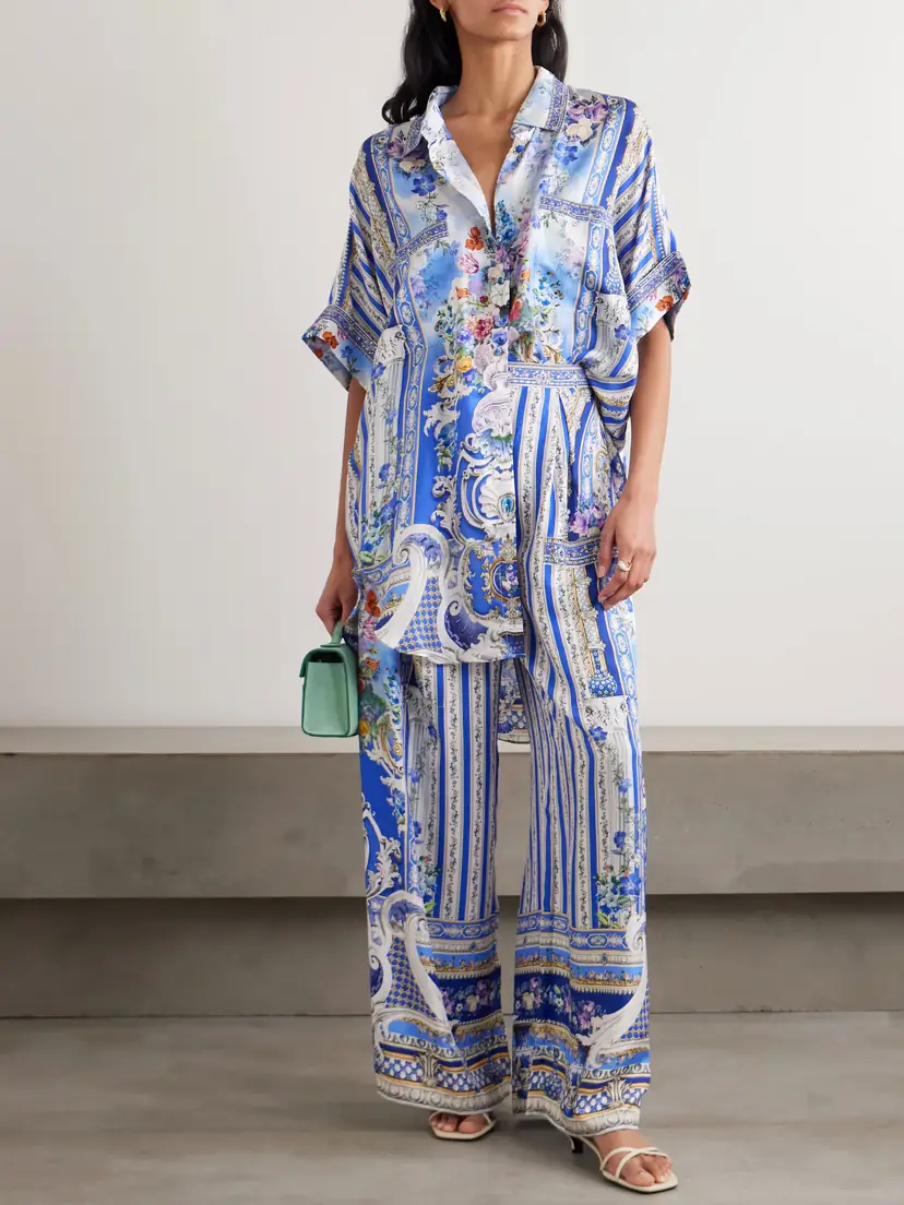 Camilla Crystal-embellished Printed Silk-satin Wide-leg Pants | Thumbnail 2