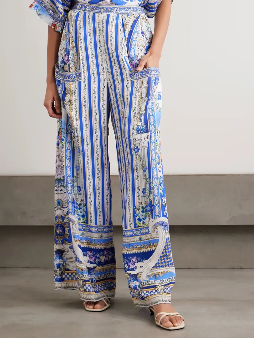 Camilla Crystal-embellished Printed Silk-satin Wide-leg Pants | Thumbnail 3