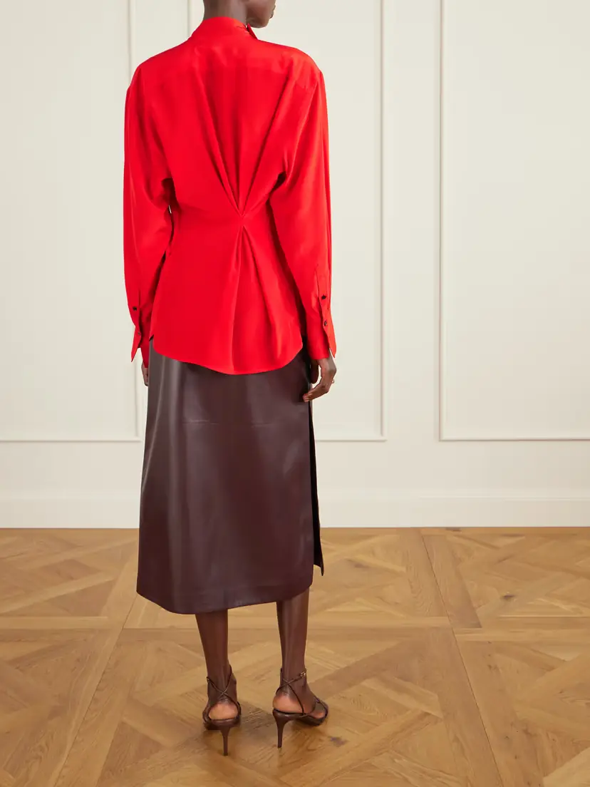 Victoria Beckham Draped Silk Blouse | Thumbnail 4