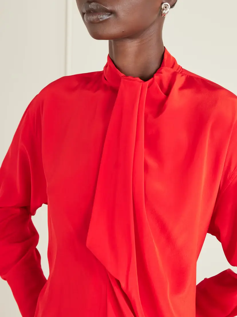 Victoria Beckham Draped Silk Blouse | Thumbnail 5