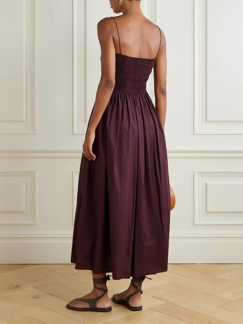 Matteau Shirred Organic Cotton Midi Dress | Thumbnail 3 Matteau Shirred Organic Cotton Midi Dress | Thumbnail 3