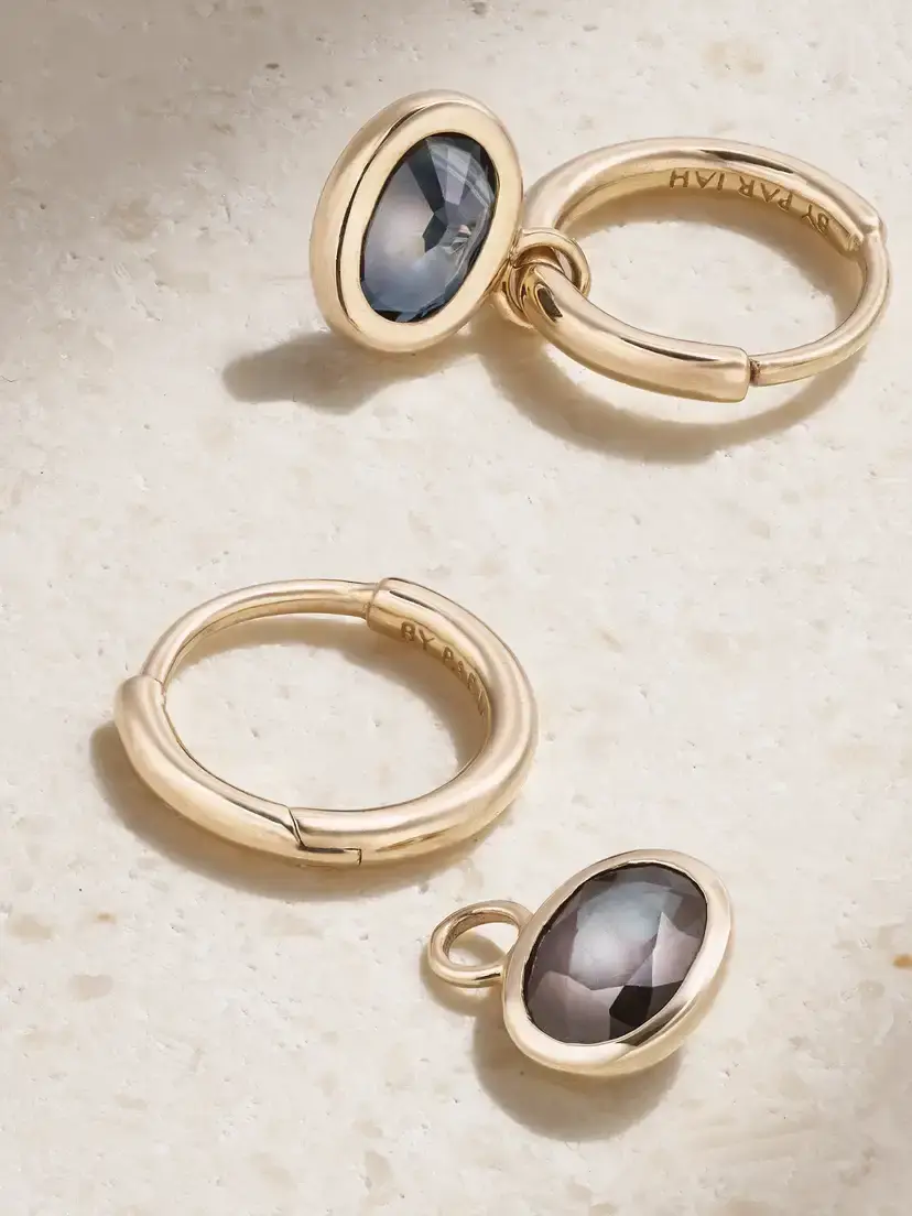 By Pariah Orbit 14-karat Recycled Gold Sapphire Hoop Earrings | Thumbnail 3 By Pariah Orbit 14-karat Recycled Gold Sapphire Hoop Earrings | Thumbnail 3