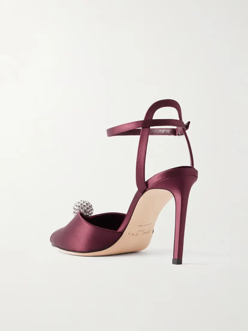 Jimmy Choo Sacora 85 Crystal-embellished Satin Sandals | Thumbnail 3