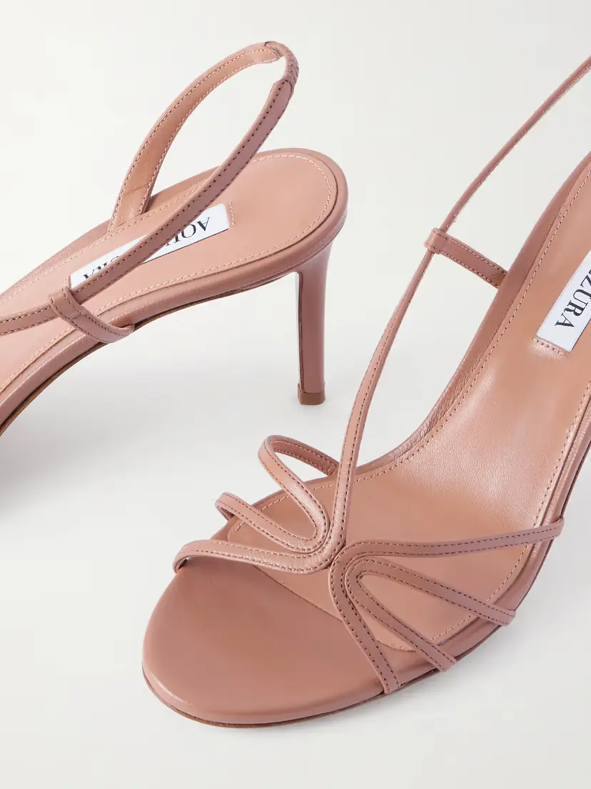 Aquazzura Talk To Me 75 Metallic Leather Slingback Sandals | Thumbnail 5 Aquazzura Talk To Me 75 Metallic Leather Slingback Sandals | Thumbnail 5