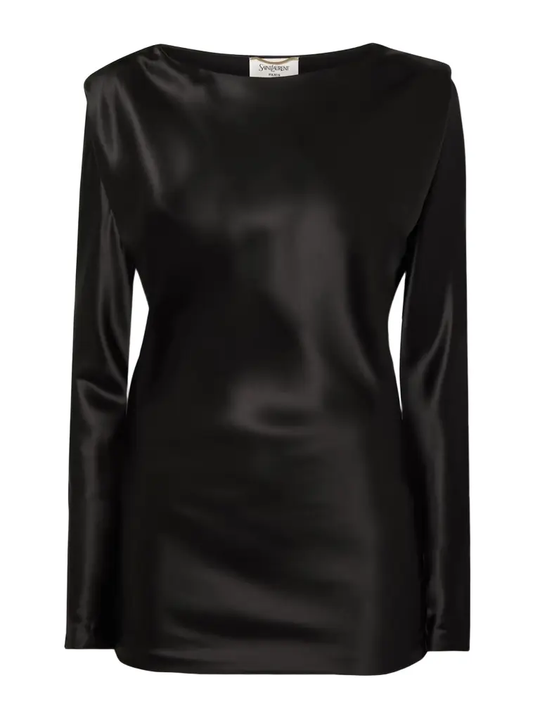 Saint Laurent Draped Silk-satin Blouse | Image 1 Saint Laurent Draped Silk-satin Blouse | Image 1