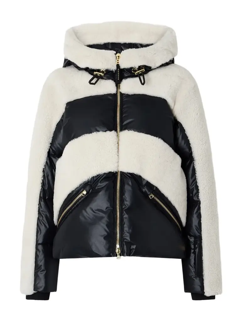 Dana Hooded Shearling-paneled Down Ski Jacket