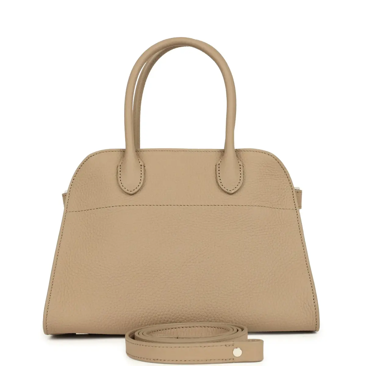 The Row The Row Soft Margaux 10 Bag Dark Taupe Calfskin Silver Hardware | Thumbnail 1 The Row The Row Soft Margaux 10 Bag Dark Taupe Calfskin Silver Hardware | Thumbnail 1